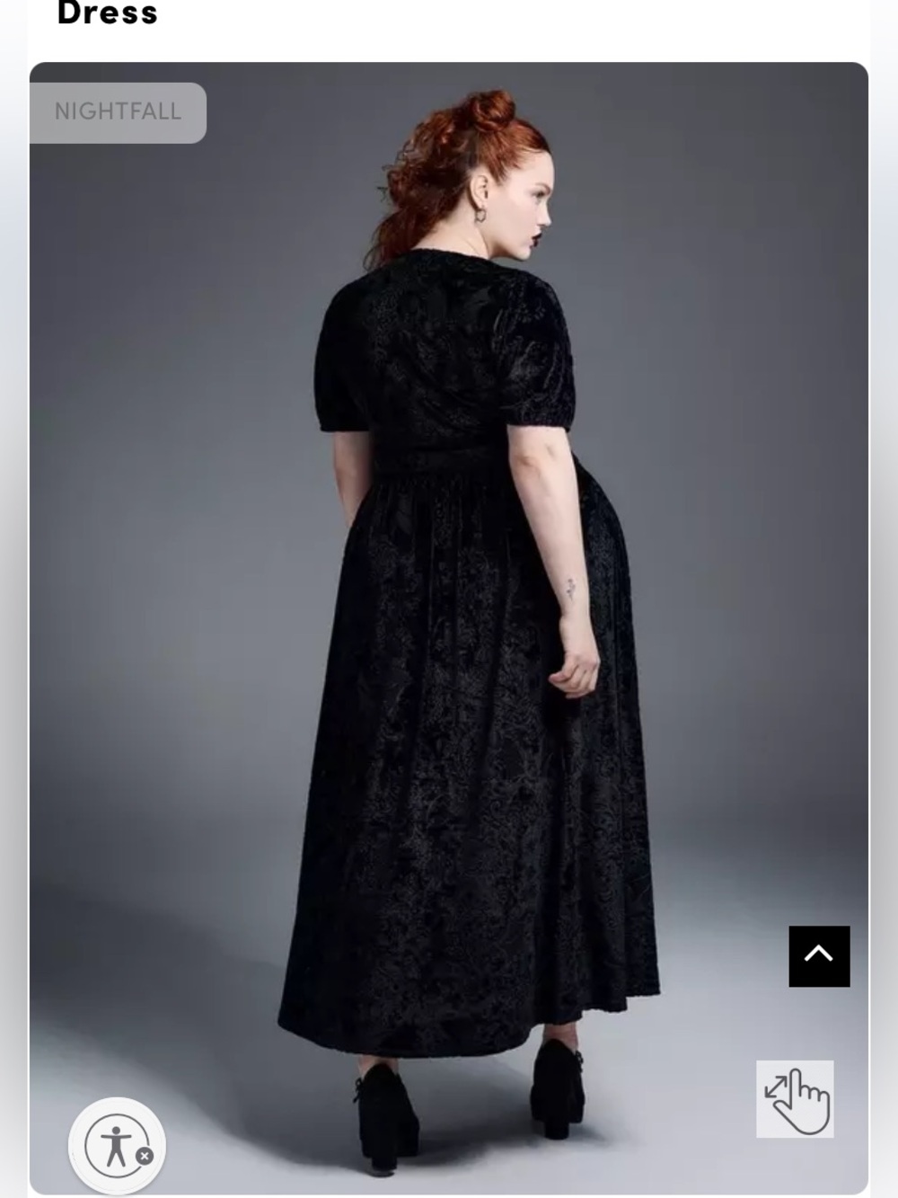 NIGHTFALL BY TORRID BURNOUT BLACK VELVET BAT MAXI DRESS SZ 3X - Picture 3 of 7